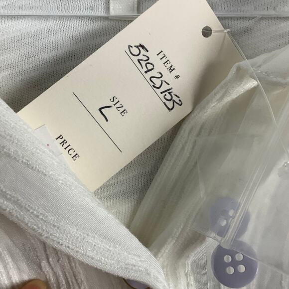 ANTHROPOLOGIE Oakley Gauze Shirt Top Button Down Ivory White NWT NEW Lg Peasant - Picture 9 of 16